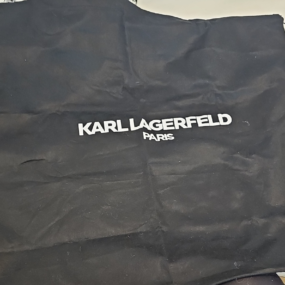 Karl Lagerfeld Black and White Plaid Shoulder Bag - Picture 5 of 5